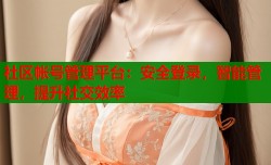 社区帐号管理平台：安全登录，智能管理，提升社交效率